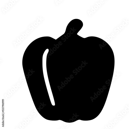Simple Silhouette Pepper Vegan Food Healthy Vegetable Icon Illustration