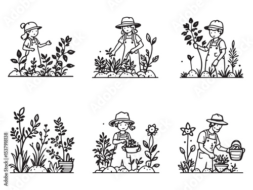 Minimalist gardeners Drawing