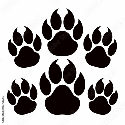 Minimalist Paw Print Vector Art – Animal Claw Marks and Footprint Design