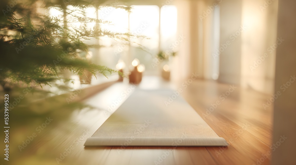 Fototapeta premium Serene Yoga Mat Morning Dew Hero Image