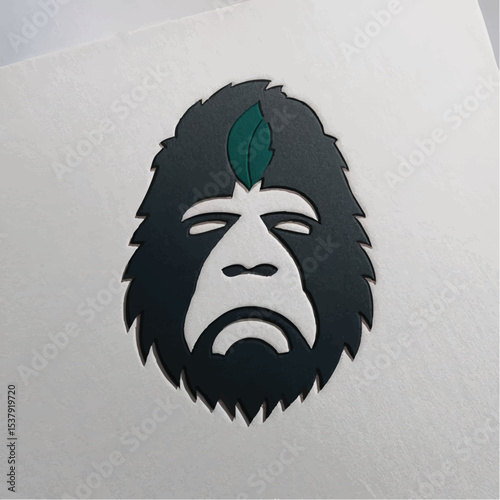  A bold and modern 3D logo featuring a stylized monkey head. Designed with sharp contours and dynamic shading to create a realistic and impactful look. Suitable for gaming brands, tech startup