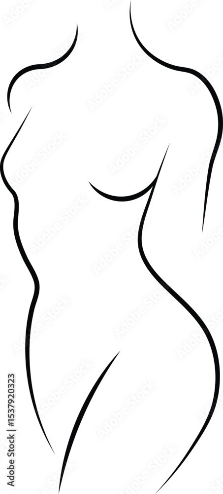 Fototapeta premium Elegant line art female figure, showcasing beauty and grace.