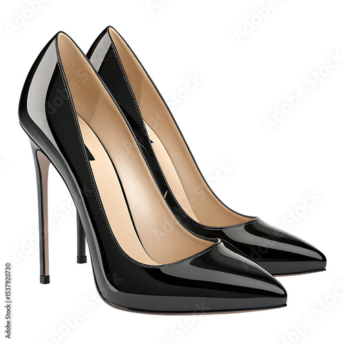 black high heels isolaion background white