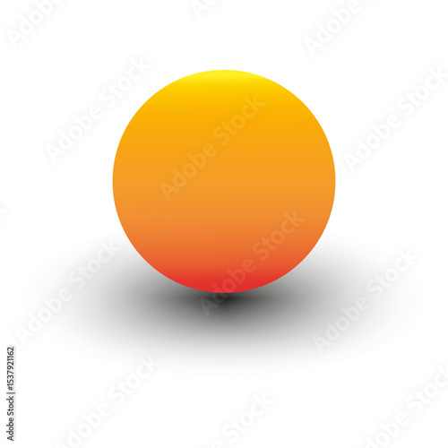 Gradient sphere figure. Orange yellow ball. Soft round vector. Shiny 3D form.
