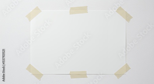 Blank Sheet on Wall with Tape