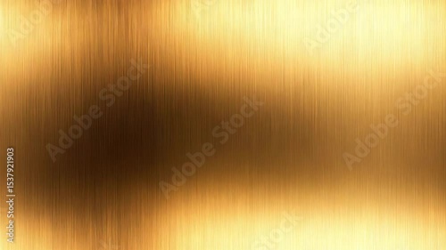 Brushed gold metal texture background with vertical lines and reflective surface featuring shiny gradient effect and warm elegant metallic surface for design and decoration
