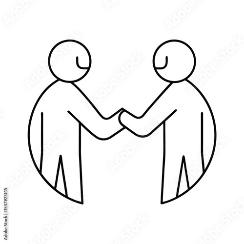 Symbolic unity handshake illustration two hands joining in a powerful gesture of agreement partnership and collaboration