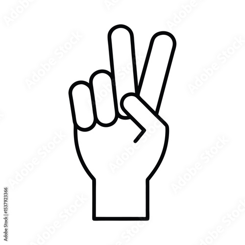High resolution vector graphic of two hands displaying victory fingers ideal for celebratory designs presentations and marketing materials available in various color options