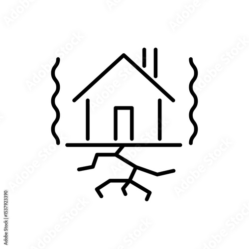 Disaster related icon with editable outline