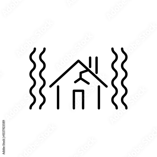 Disaster related icon with editable outline