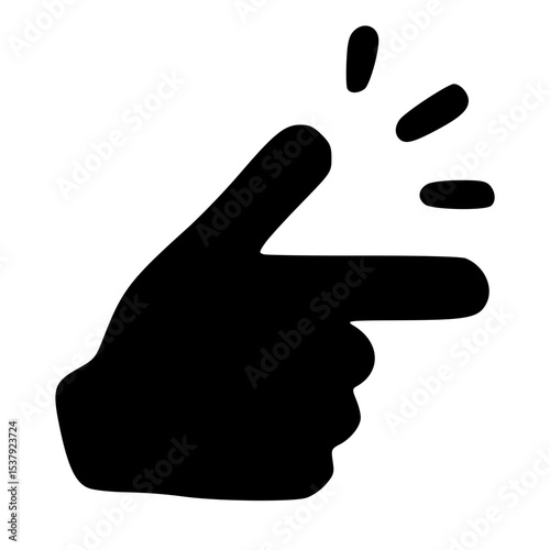 Minimalist Simple Finger Snap Gesture Action Hand Sign Icon Symbol
