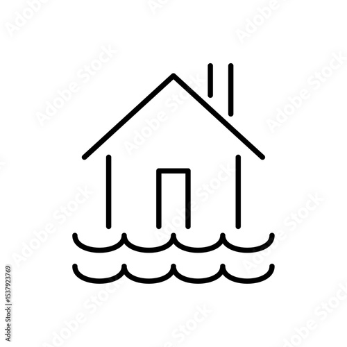 Disaster related icon with editable outline