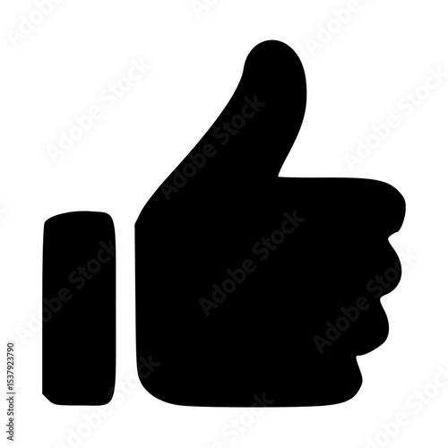 Silhouette Simple Thumbs Up Gesture Sign Shape Icon Graphic Element