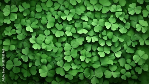 Green clover leaf background with fresh natural texture symbolizing luck spring and nature creating vibrant lively peaceful atmosphere full of plant harmony and positive energy
