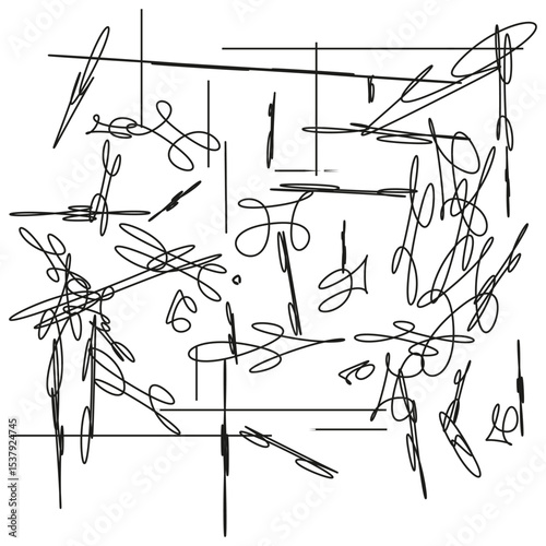 Scissors pattern vector. Assorted tool shapes. Hand drawn cutting form. Monochrome sketch icon.