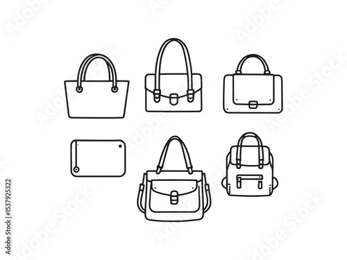 handbag fashion accessory line drawing