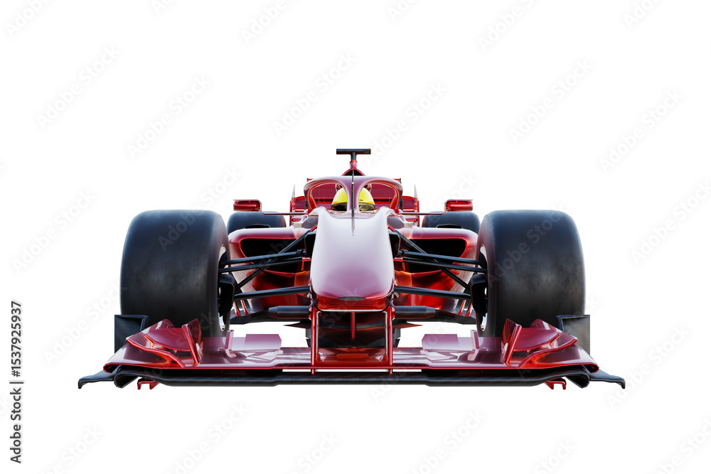 Fototapeta premium 3d rendering red racing car speeding on transparent background