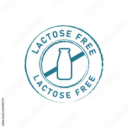 LACTOSE FREE BLUE ICON VECTOR LOGO SIGN