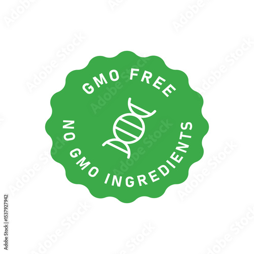 NO GMO INGREDIEDNTS ICON VECTOR LOGO