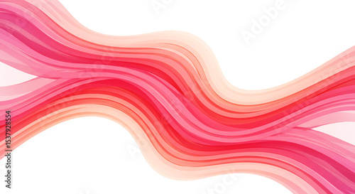 Abstract Wavy Layers Pink Orange Flow