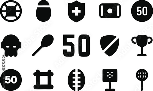 High quality flat design team sports icon set for websites and applications