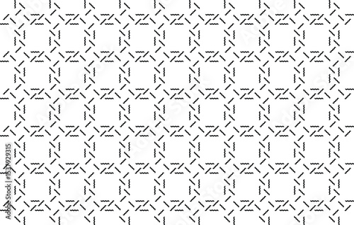 Seamless abstract pattern of curvy shapes connected by dashed lines