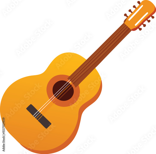 acoustic guitar isolated on white
