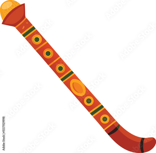 wooden flute isolated on white