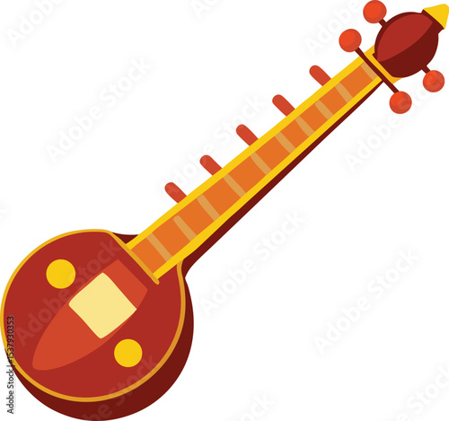 acoustic guitar isolated on white