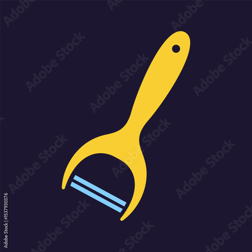 Peeler. Kitchenware icon. Color vector kitchen utensil and tool. Cutlery illustration