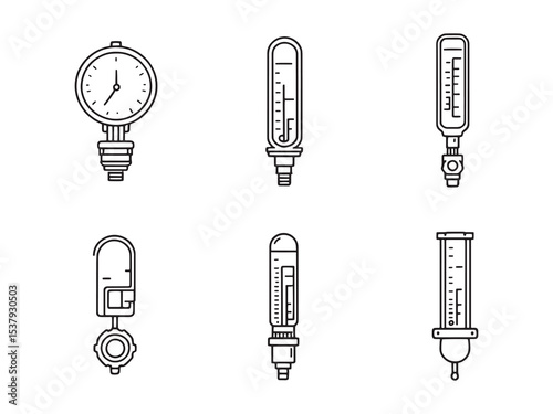 Manometer line art illustration