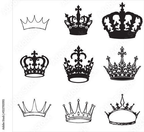 set of crowns vector