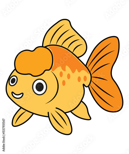 Yellow Patterned Cartoon Goldfish