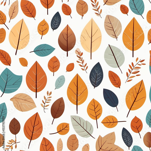 Vector Illustration of Start of Autumn in Flat Composition Style