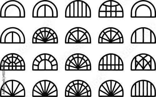 Single outline trellis design icon in a customizable icon set for various applications