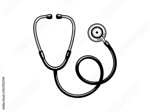 Vintage stethoscope vector illustration