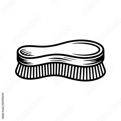 Vintage brush vector illustration cleaning retro engraving style