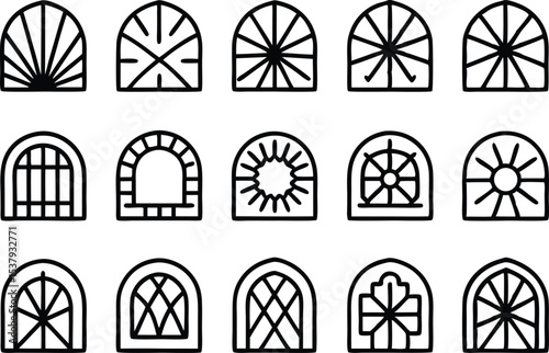 Outline trellis design icons set a single high resolution icon for garden home and architectural designs