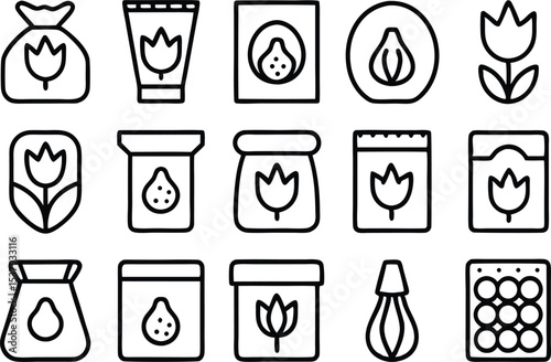 A single outline icon of a tulip bulb high quality design for websites and applications