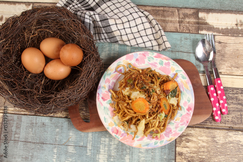 fried noodles on plate