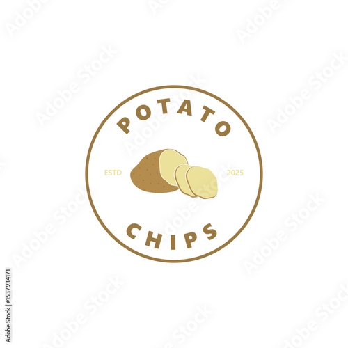 Potato icon illustration, potato chips logo Design for your Business