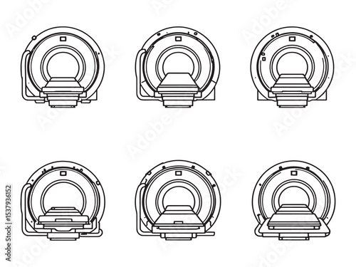 detailed mri machine outline art
