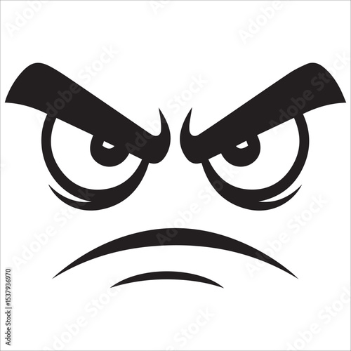 Wallpaper Mural Angry Cartoon Face Vector with Bold Features Torontodigital.ca