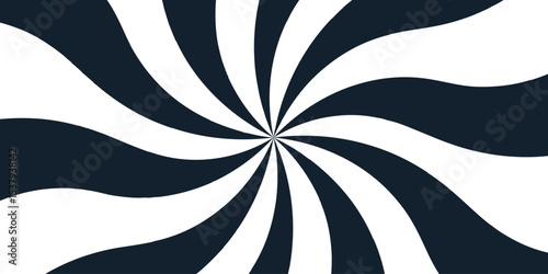 Abstract vivid, radial spiral burst pattern with red and white curved rays. Dynamic and symmetrical,Sunset light retro design. Vintage sunrays swirl sun beam pattern. Swirl texture with stripes.