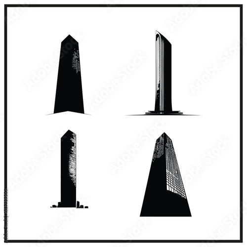 Modern Skyscraper Clipart Silhouette