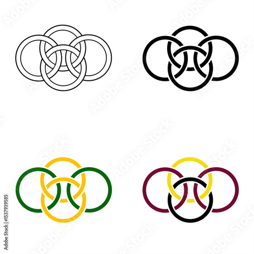 Friendship Knot Symbol Unity and Connection Circle Design
