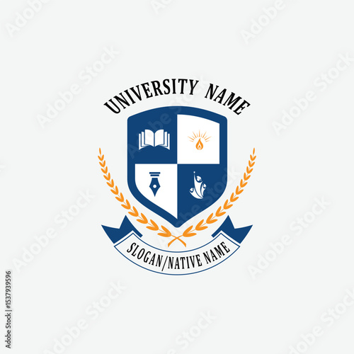 3154 educational logo school college university learning institute book academy organization