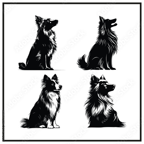 Shetland Sheepdog Clipart Silhouette