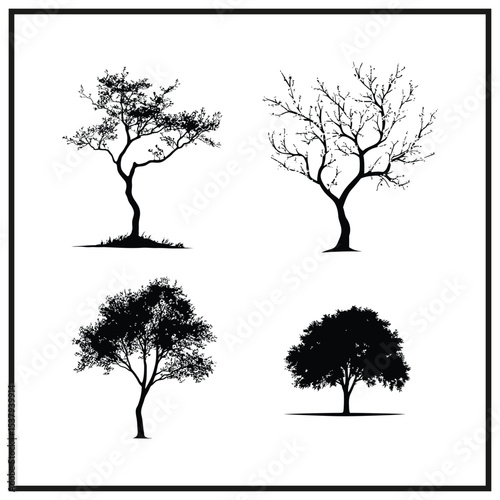 Spring Tree Clipart Silhouette