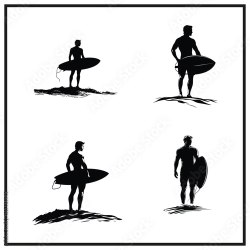 Surfer Clipart Silhouette